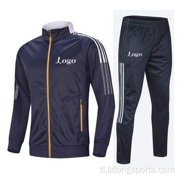 Dalawang-piraso set jacket at pantalon men&#39;s soccer trackuit